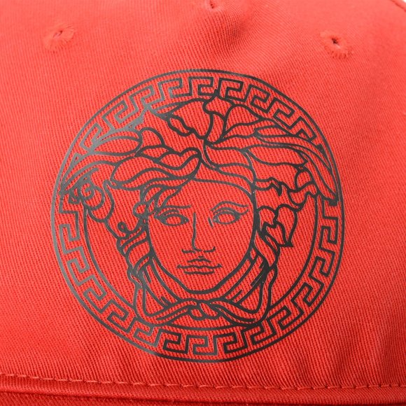 Versace Unisex Logo Print Medusa Head Red Baseball Cap Hat size 57 main image 7